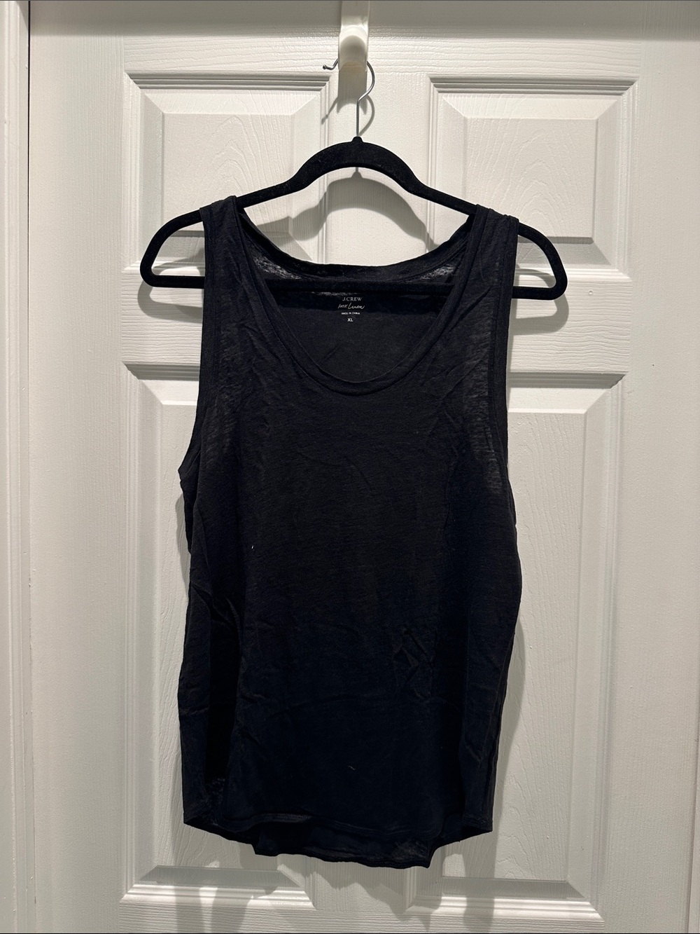 J. Crew Black Sleeveless linen Tank Top Size XL